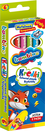 Kredki Bambino JUMBO 6kol+zastr.
