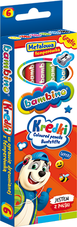 Kredki Bambino JUMBO 6kol+zastr.