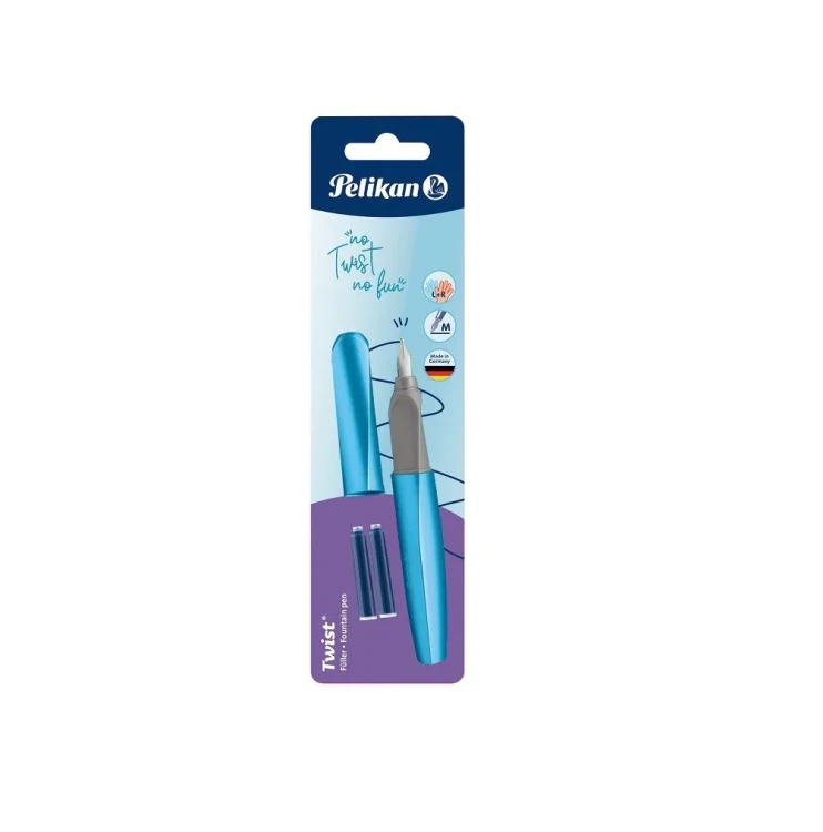 Pióro wieczne Pelikan Twist Frosted Blue + 2 nab.