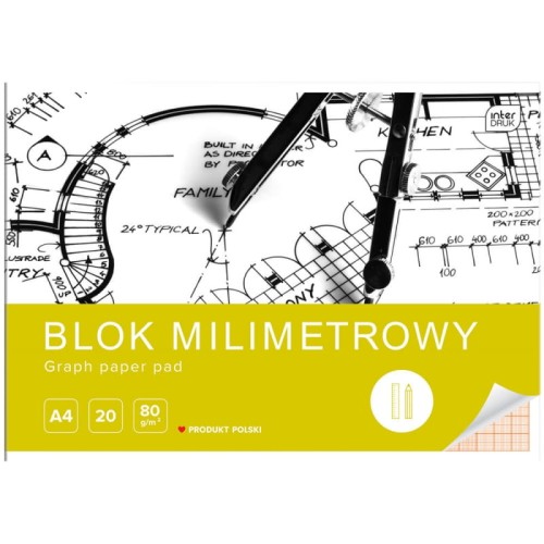 BLOK MILIMETROWY A4/20K 80g - Interdruk
