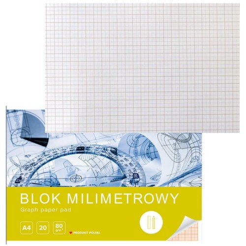 BLOK MILIMETROWY A4/20K 80g - Interdruk
