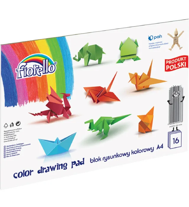 Blok rysunkowy kolorowy A4/16K 80g - Fiorello