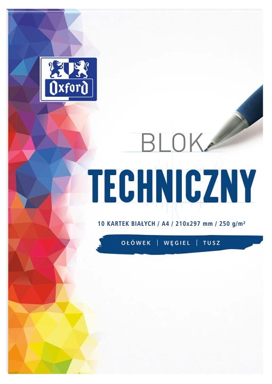 Blok Techniczny Biały A4/10K 250g - Oxford