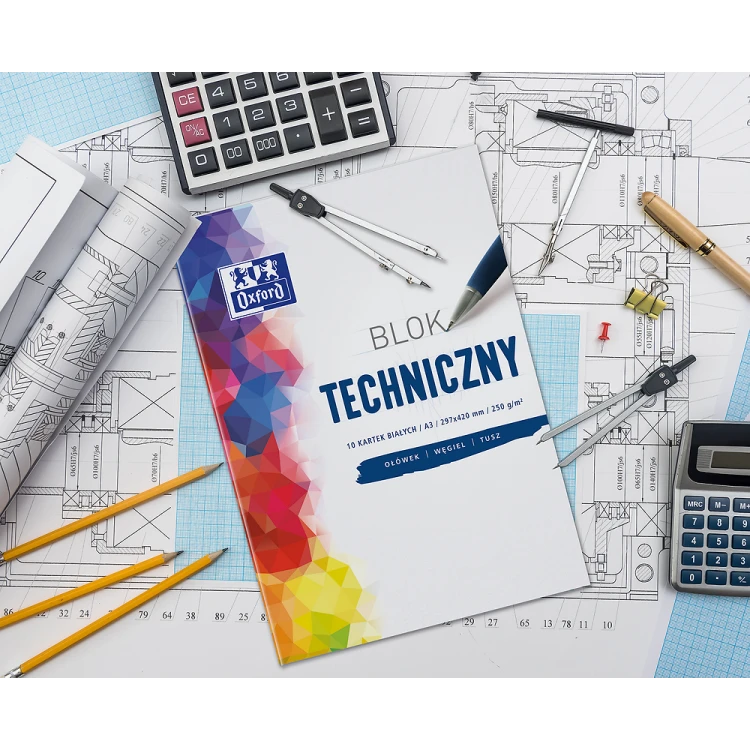 Blok Techniczny Biały A4/10K 250g - Oxford