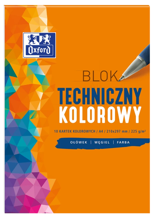 Blok Techniczny kolorowy A4/10K 225g - Oxford