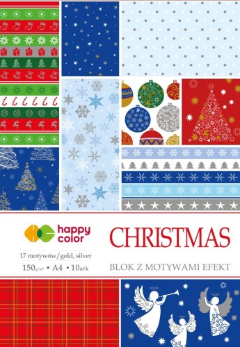 Blok A4/10 z motywami świątecznymi, 150g - HAPPY COLOR