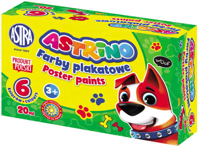 Farby plakatowe Astrino 6kolorów 20ml - Astra