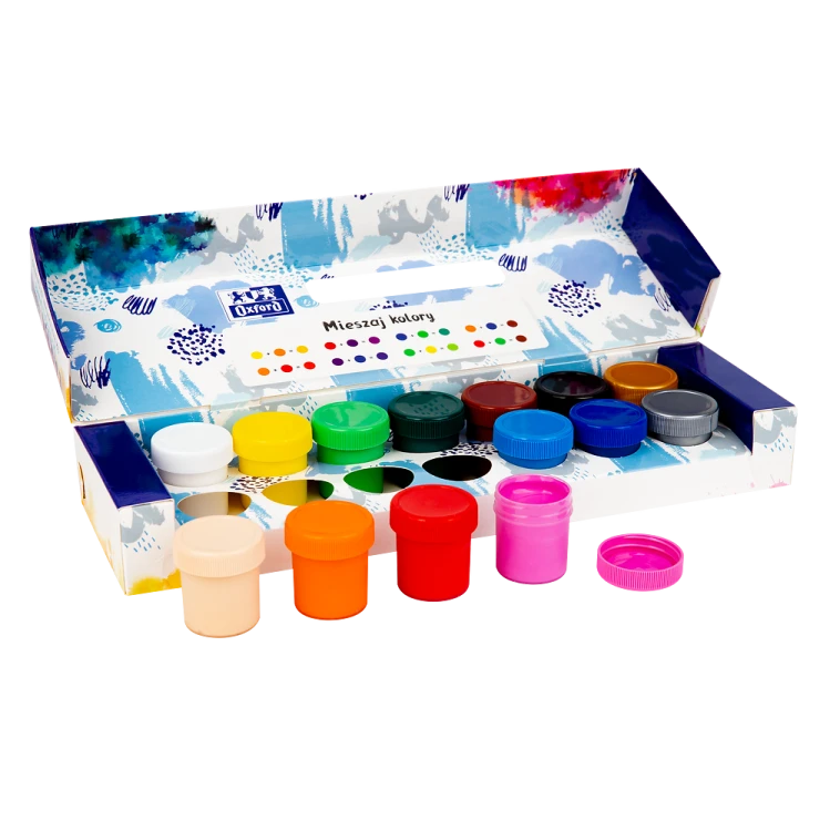 Farby plakatowe 12kolorów +2 gratis 20ml - Oxford