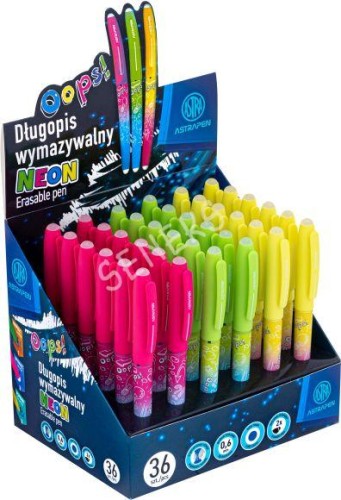 DŁUGOPIS WYMAZYWALNY 0,6MM ASTRAPEN OOPS! NEON - Astra