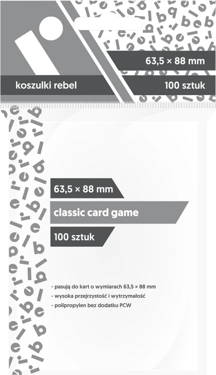 Koszulki na karty Rebel (63,5x88 mm) "Classic Card Game", 100 sztuk