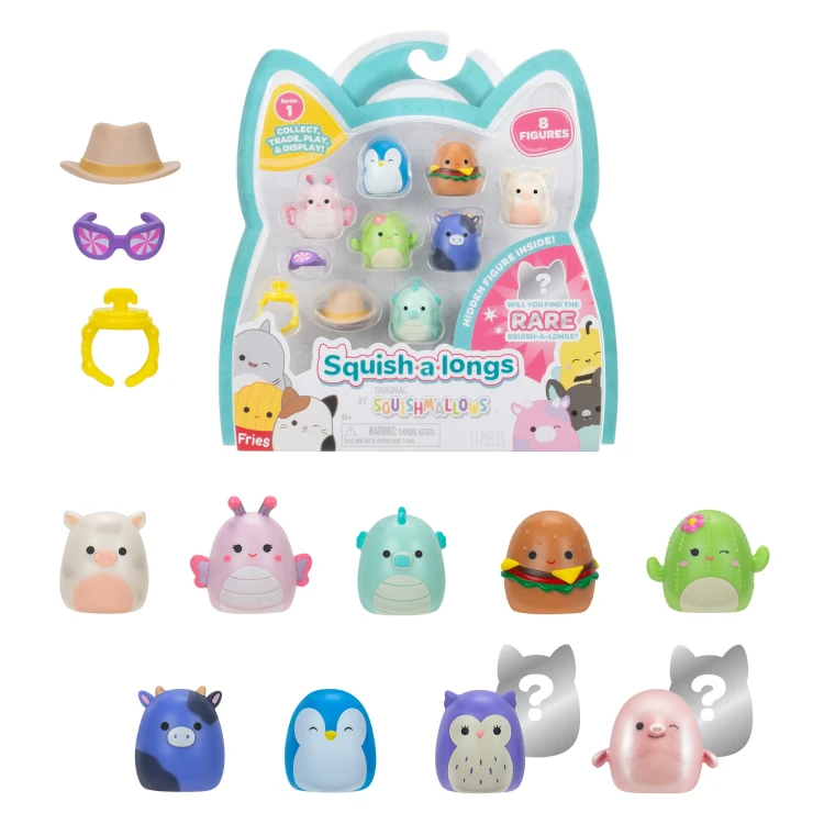 SQUISH A LONGS zestaw 8 figurek - Jazwares