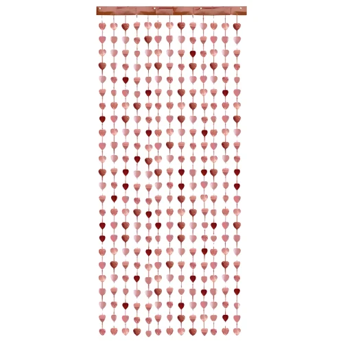 Kurtyna Serca różowe złoto 100x245cm - Party Deco