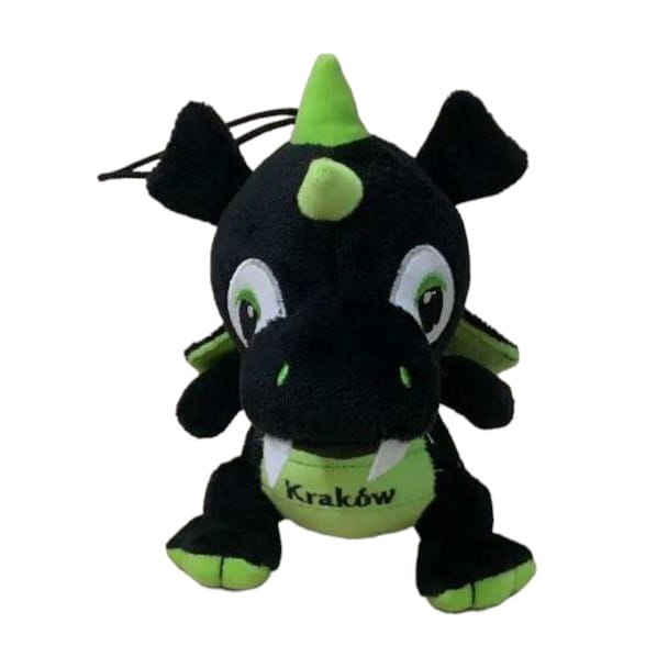 Pluszowy Smok Kraków 26cm czarno zielony