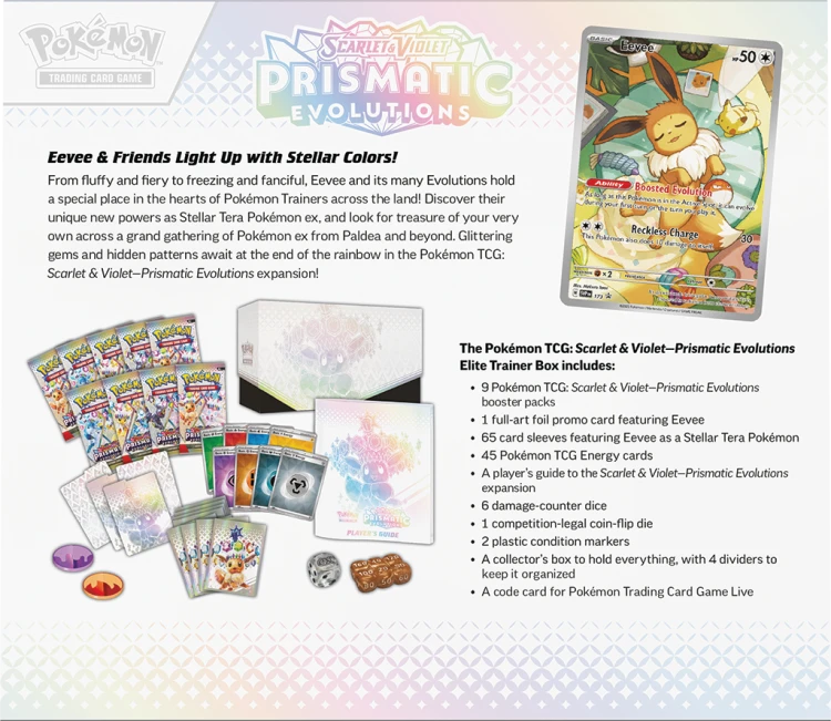 Pokémon TCG: Scarlet & Violet - Prismatic Evolutions - Elite Trainer Box