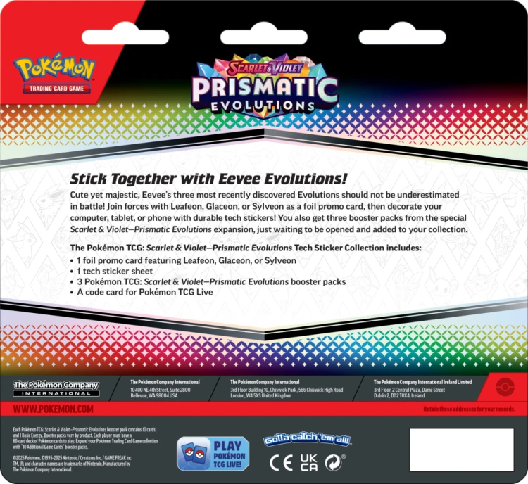 Pokémon TCG: Scarlet & Violet -Prismatic Evolutions - Tech Sticker