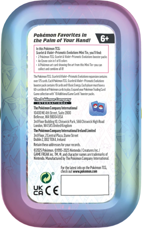Pokémon TCG: Scarlet & Violet - Prismatic Evolutions - Mini tin BUNDLE 8