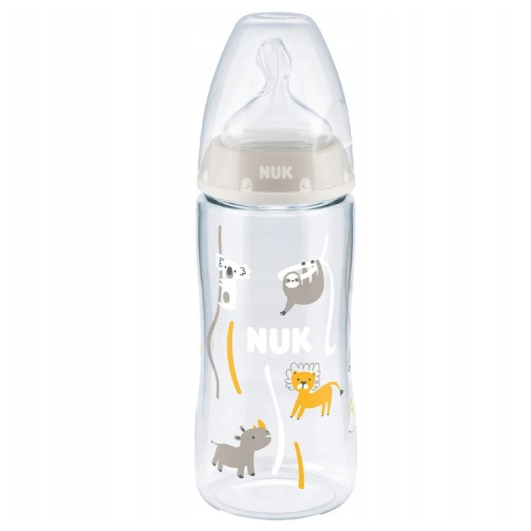 NUK butelka antykolkowa 300ml z smoczkiem i czujnikiem temperatury 0-6msc MrPuggy.jpg