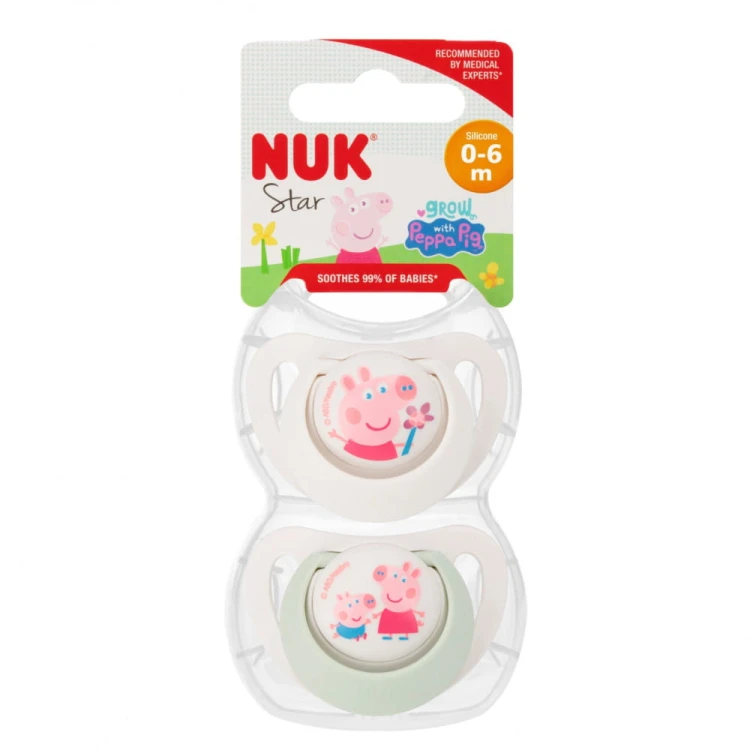 NUK smoczek uspokajający silikonowy 2el 0-6msc Świenka Peppa.jpg