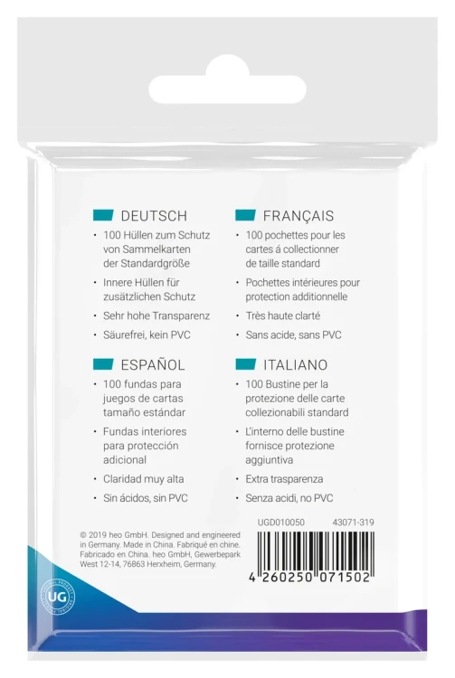 Ultimate Guard Precise-Fit Sleeves Standard Size (100) - Side-Loading MrPuggy.webp