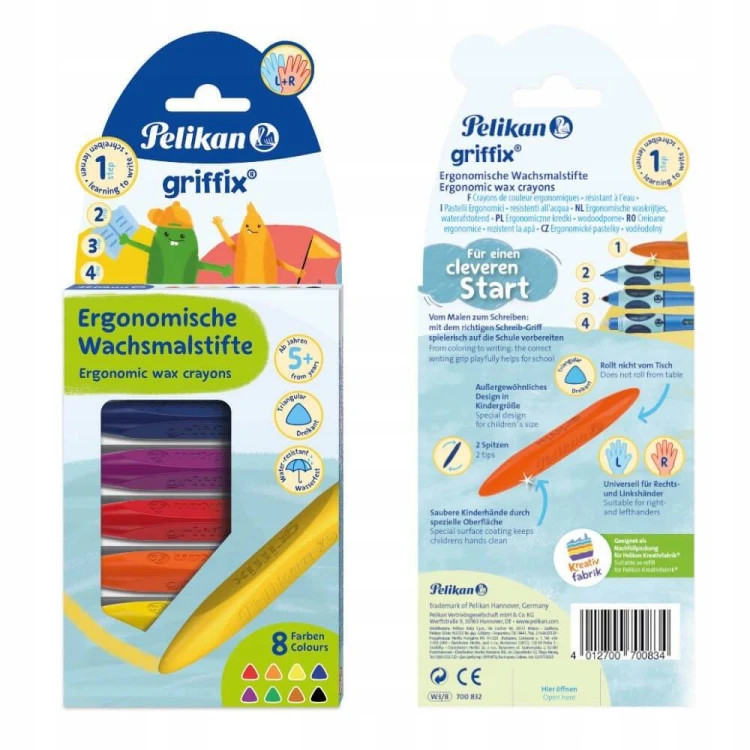 pelikan griffix kredki woskowe ergonomiczne mr puggy
