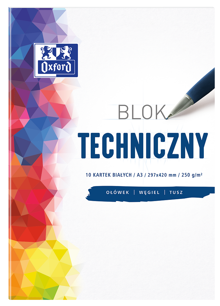 Blok Techniczy A3/10K biały 250g - Oxford