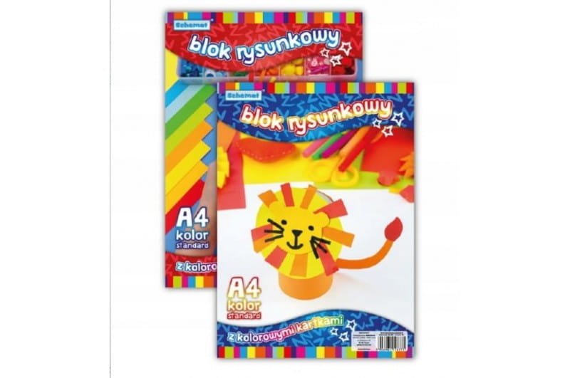 Blok rysunkowy A4/20K 80g kolorowy - Schemat