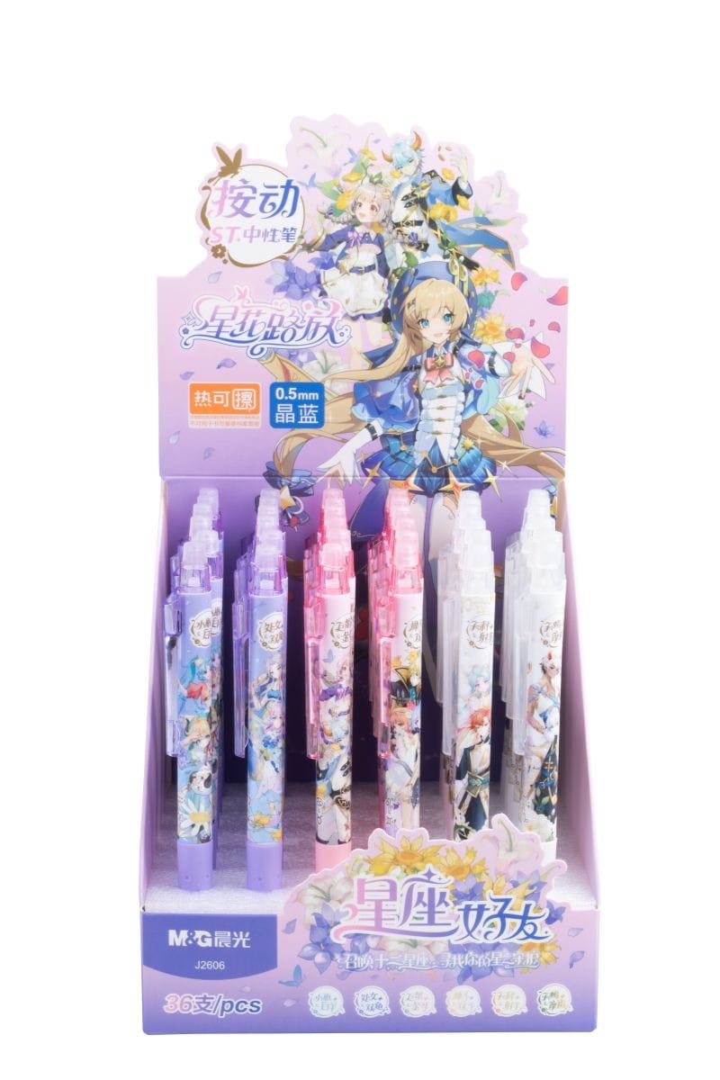 Długopis aut. wymazywalny Korean Flowers Manga 0,5mm nieb. - M&G