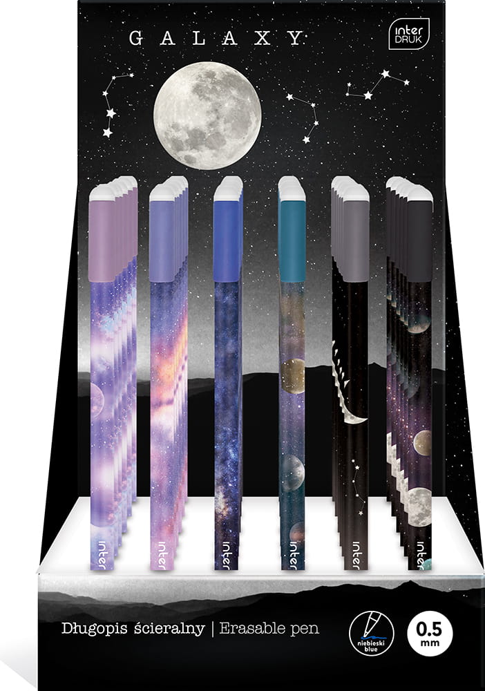 DŁUGOPIS ŚCIERALNY GALAXY niebieski 0,5mm - Interdruk
