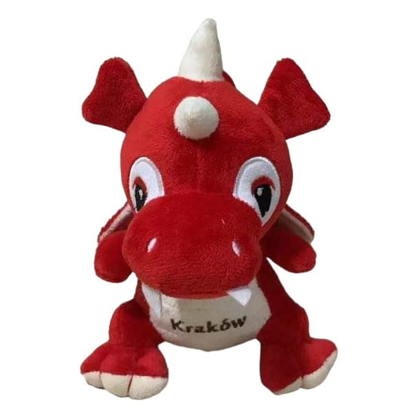 Smok Pluszowy Kraków 20 cm Czerwony z kremem