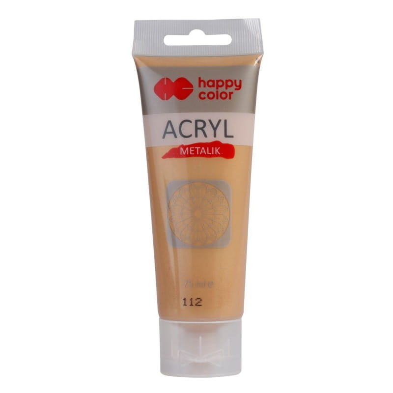 Farba akrylowa metaliczna 75ml blade złoto nr.112 - Happy Color MrPuggy.jpg