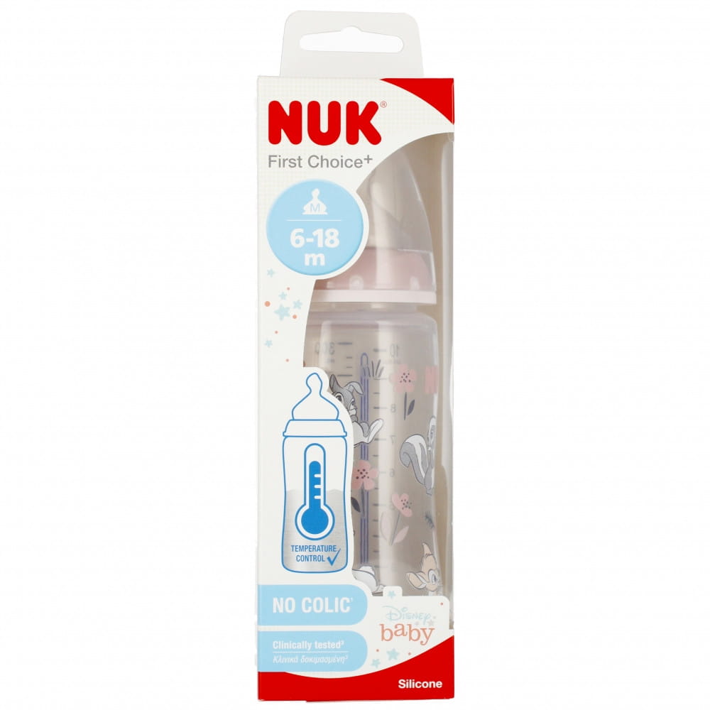 NUK butelka antykolkowa 300ml z smoczkiem 6-18msc Bambi.jpg